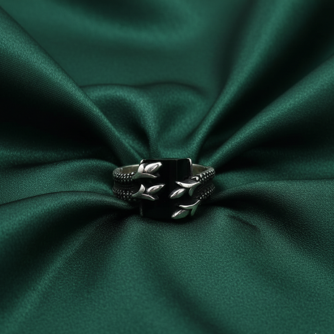 Black 925 Sterling Silver Men's Ring