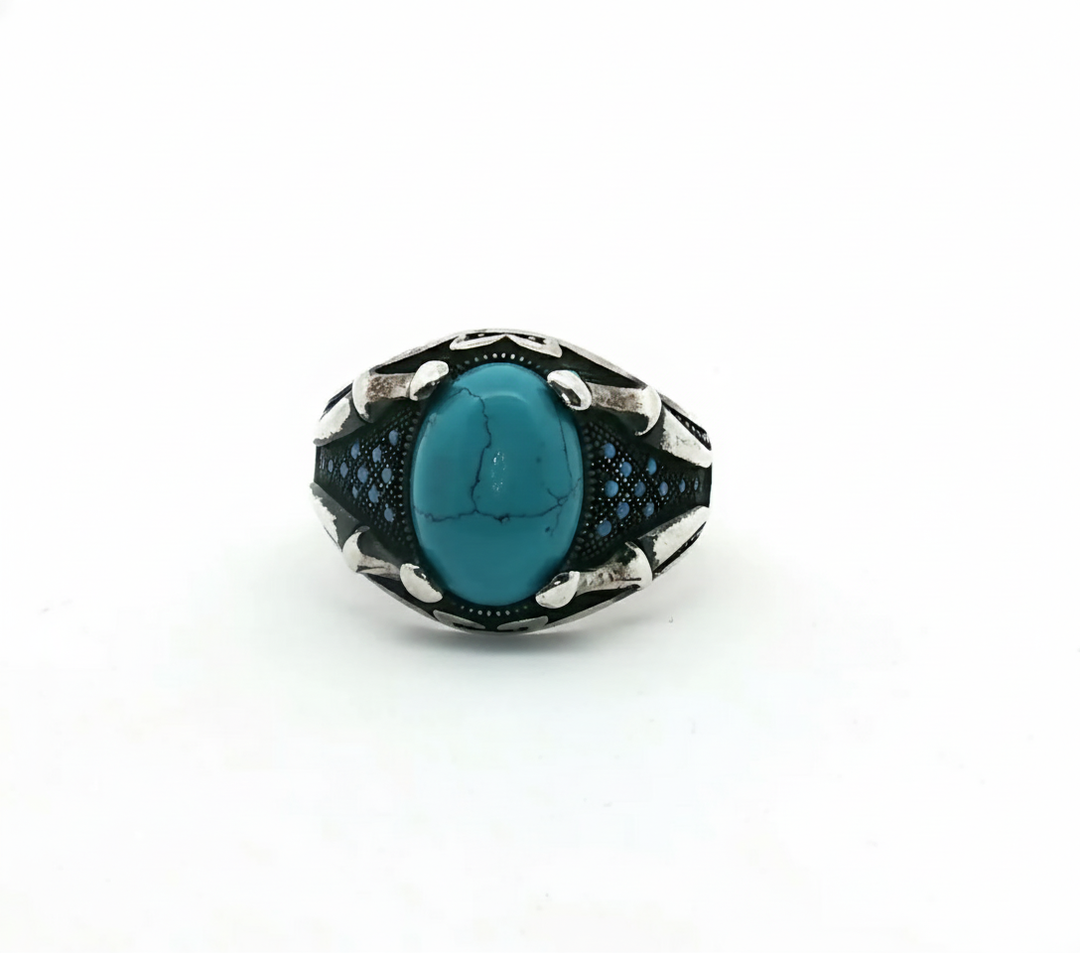 Blue Stone 925 Sterling Silver Men's Ring