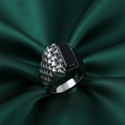 Poseidon Noir 925 Sterling Silver Men's Ring