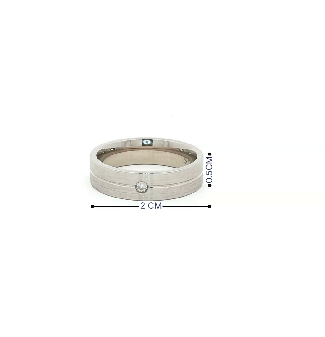 925 Sterling Silver Singal Dimiond Wedding Men's Ring