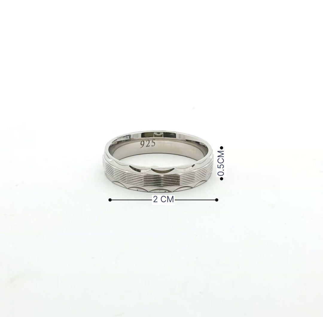 925 Sterling Silver Round Men's Ring