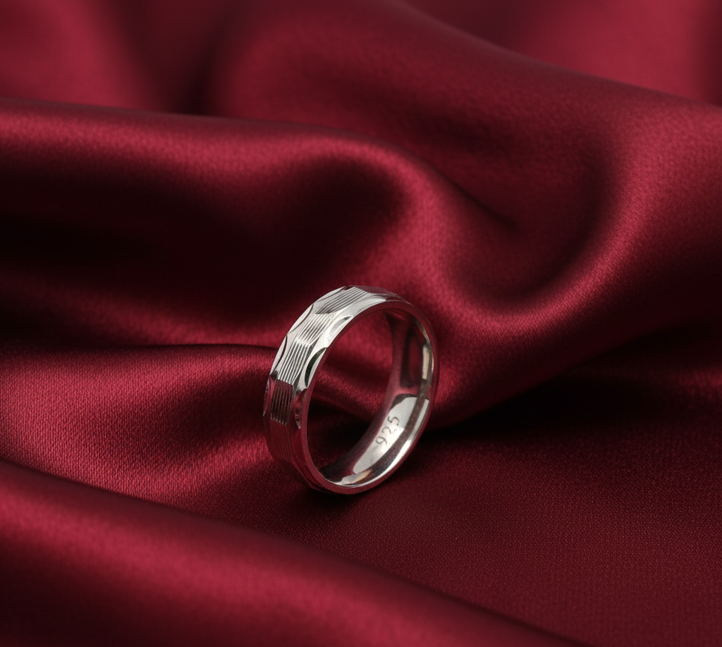 925 Sterling Silver Round Men's Ring