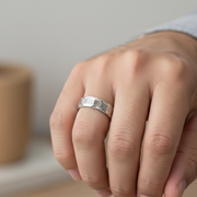 925 Sterling Silver Round Men's Ring