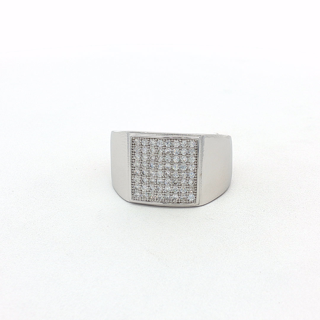 Luxury Style 925 Sterling Silver CZ Cluster Ring for Men