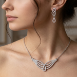 Load image into Gallery viewer, Premium 925 Silver Necklace &amp; Earrings Set for Women