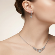Premium 925 Silver Necklace & Earrings Set for Women