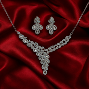 Premium 925 Silver Necklace & Earrings Set for Women