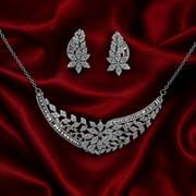Premium 925 Silver Necklace & Earrings Set for Women