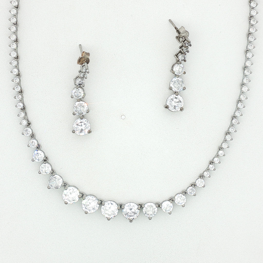 Premium 925 Silver Necklace & Earrings Set for Women