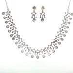 Load image into Gallery viewer, 925 Sterling Silver Pink Necklace with Earring Set Studded With Cubic Zircons
