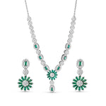 Load image into Gallery viewer, Green Radiance 925 Sterling Silver Set of 4 pieces (Necklace, Bracelet, Earring &amp; Ring)
