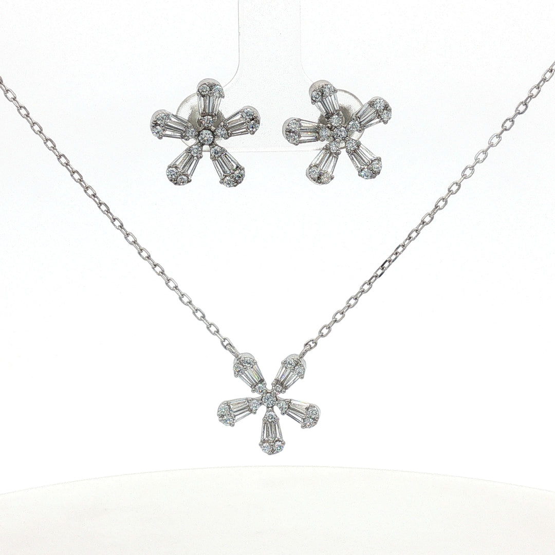 Premium 925 Silver Necklace & Earrings Set for Women