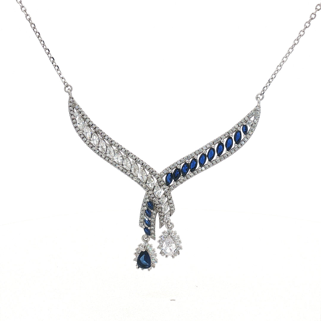 Premium 925 Silver Necklace & Earrings Set for Women
