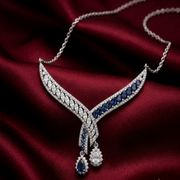 Premium 925 Silver Necklace & Earrings Set for Women
