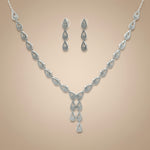 Load image into Gallery viewer, 925 Sterling Silver Necklace with Earring Set Studded With Cubic Zircons
