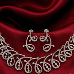 Load image into Gallery viewer, Elegant 925 Sterling Silver Necklace &amp; Earring Set with Sparkling Cubic Zirconia