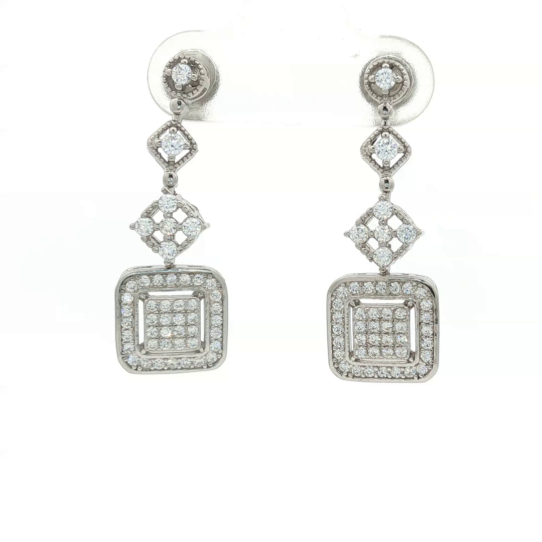 Princess 925 Sterling Silver Necklace & Earrings Set with Sparkling Cubic Zirconia Stones