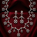 Load image into Gallery viewer, Designer 925 Sterling Silver Necklace &amp; Earrings Set with Sparkling Cubic Zirconia Stones