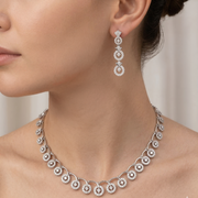 Elegant 925 Sterling Silver Necklace & Earring Set