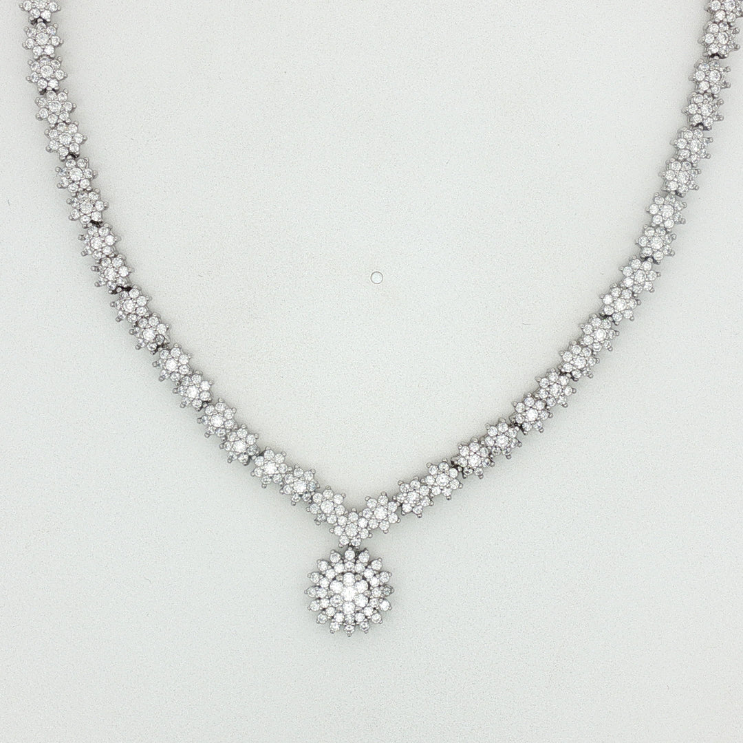 Premium 925 Silver Necklace & Earrings Set for Women