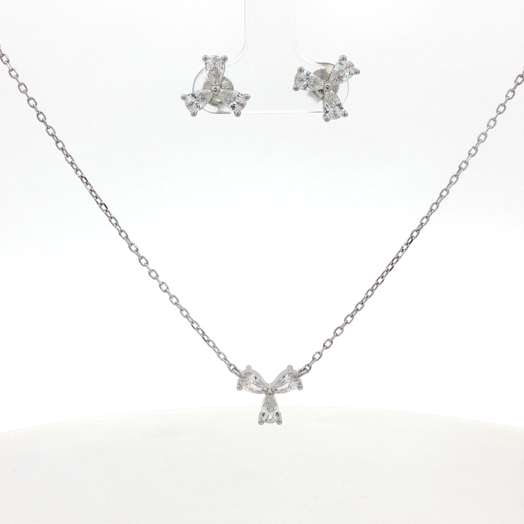 Premium 925 Silver Necklace & Earrings Set for Women
