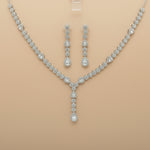 Load image into Gallery viewer, 925 Sterling Silver Necklace with Earring Set Studded With Cubic Zircons
