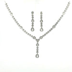 Load image into Gallery viewer, 925 Sterling Silver Necklace with Earring Set Studded With Cubic Zircons
