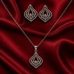 Load image into Gallery viewer, Premium 925 Silver Necklace &amp; Earrings Set for Women