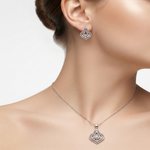 Load image into Gallery viewer, Premium 925 Silver Necklace &amp; Earrings Set for Women