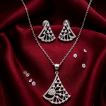 Load image into Gallery viewer, Premium 925 Silver Necklace &amp; Earrings Set for Women