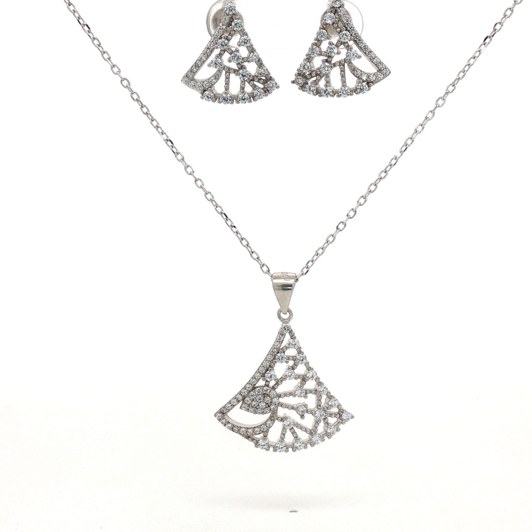 Premium 925 Silver Necklace & Earrings Set for Women