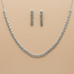 Load image into Gallery viewer, 925 Sterling Silver Necklace with Earring Set Studded With Cubic Zircons
