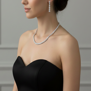 925 Sterling Silver Necklace with Earring Set Studded With Cubic Zircons