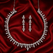 Premium 925 Silver Necklace & Earrings Set for Women