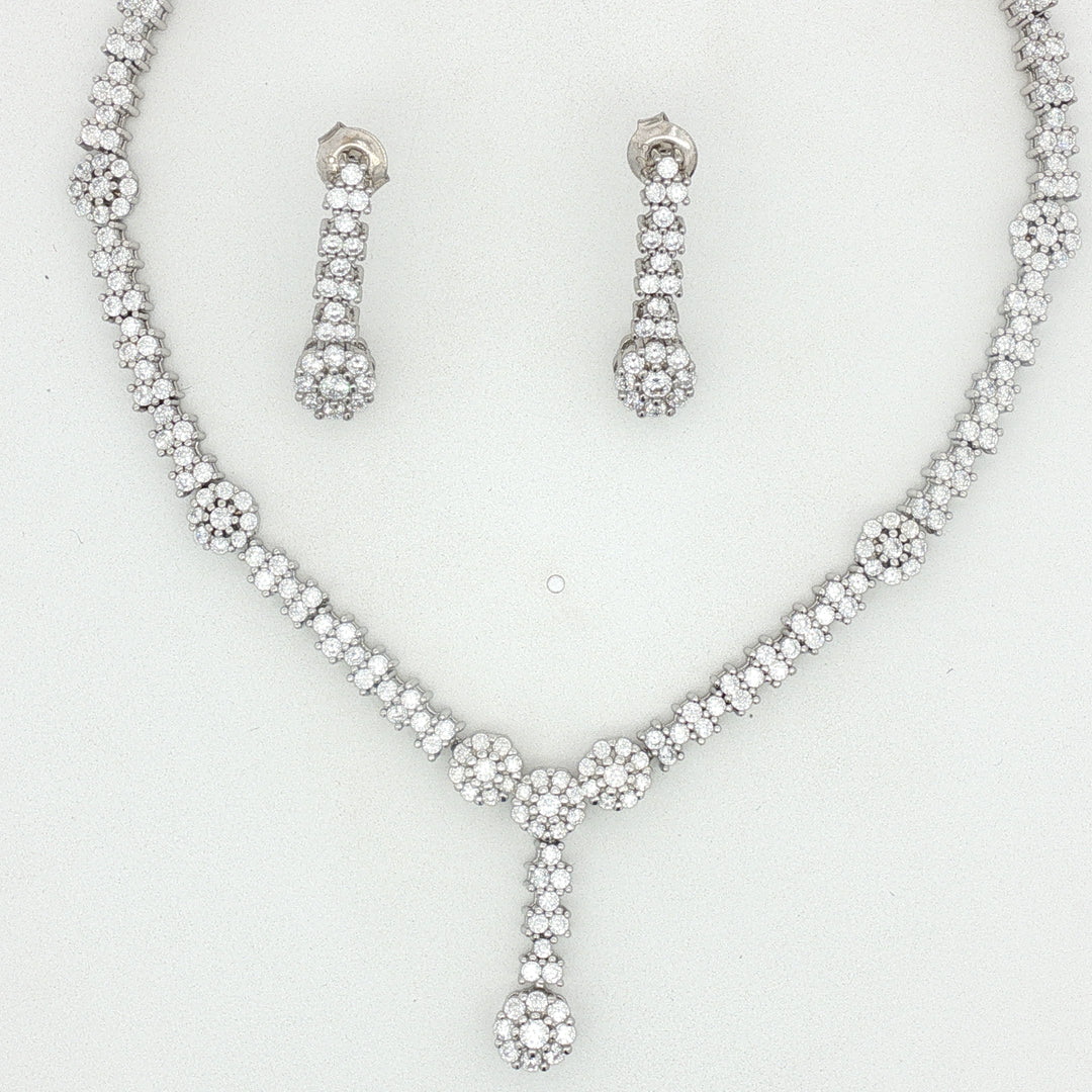 Premium 925 Silver Necklace & Earrings Set for Women