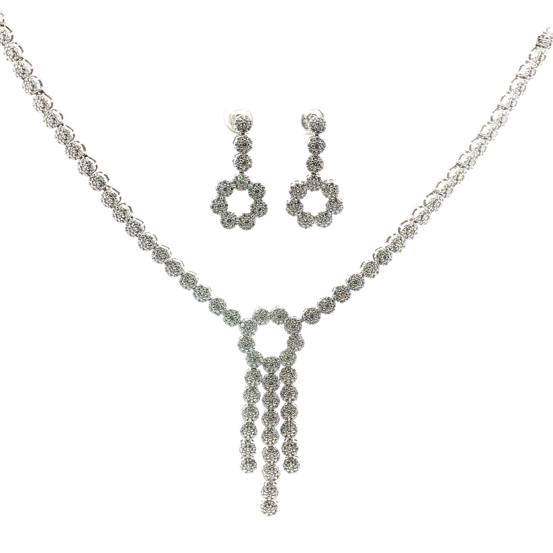 Elegant 925 Sterling Silver Necklace & Earring Set