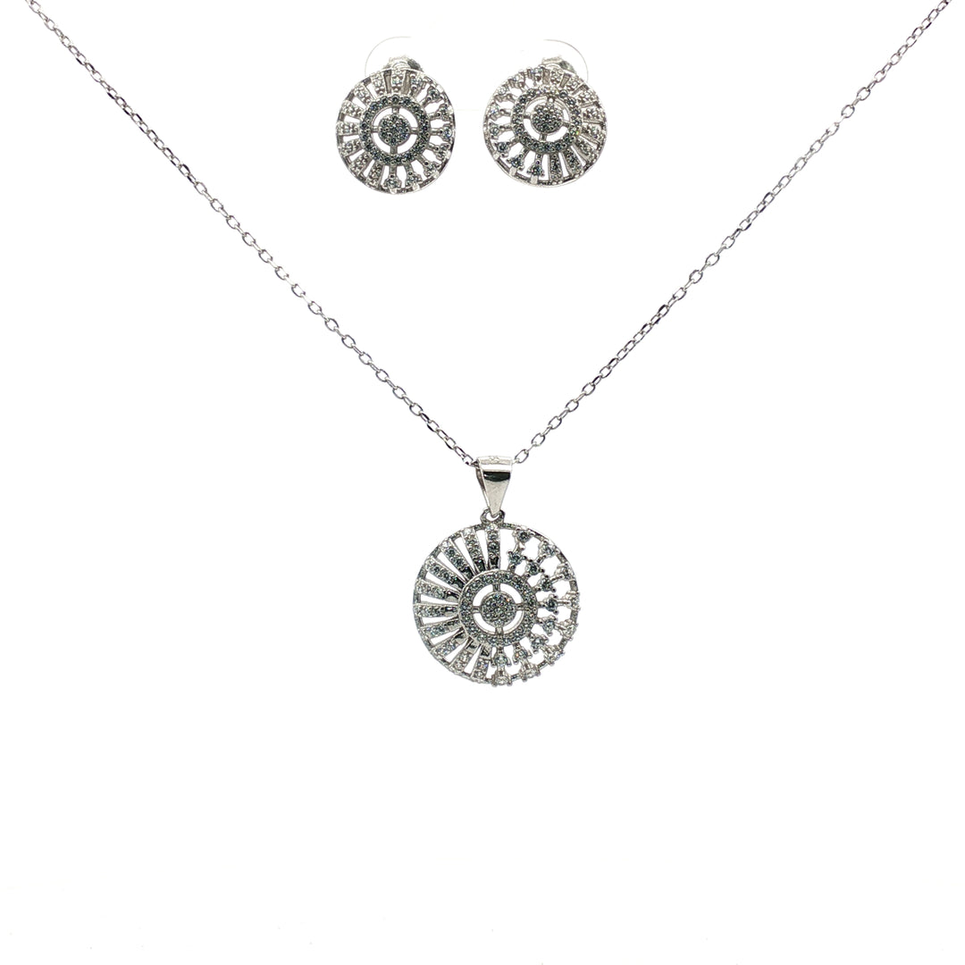Premium 925 Silver Necklace & Earrings Set for Women