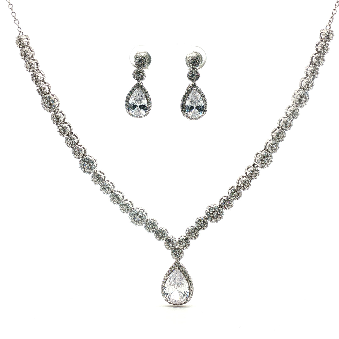 Elegant 925 Sterling Silver Necklace & Earring Set