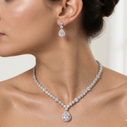 Elegant 925 Sterling Silver Necklace & Earring Set