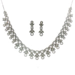 Load image into Gallery viewer, 925 Sterling Silver Designer Necklace Set with Crystal Accents