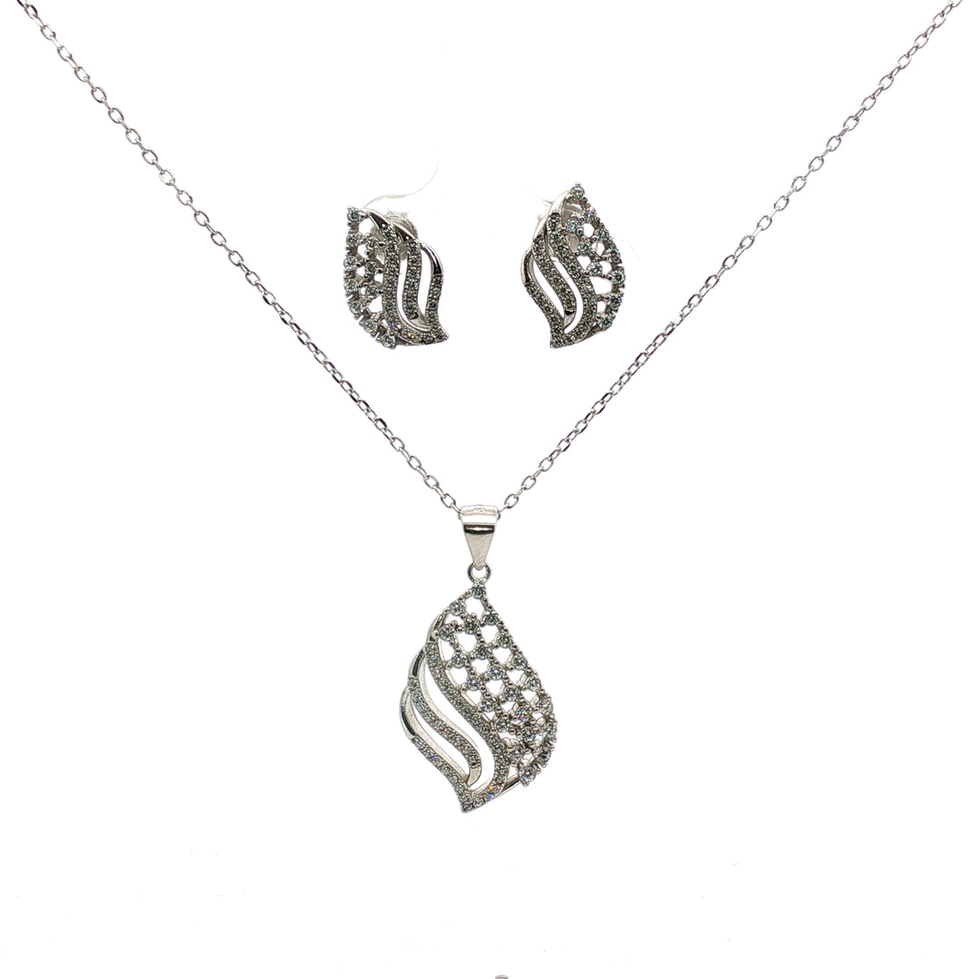 Premium 925 Silver Necklace & Earrings Set for Women