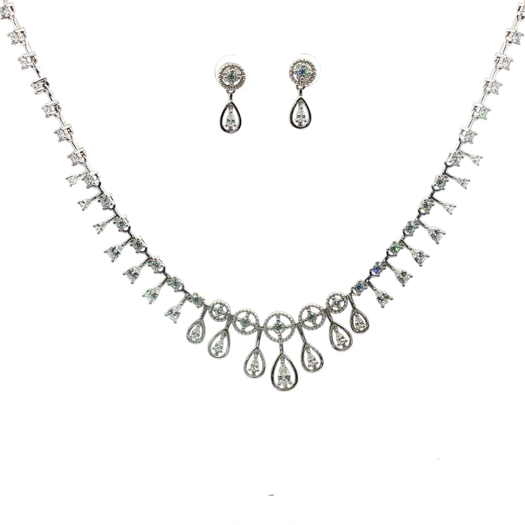 Premium 925 Silver Necklace & Earrings Set for Women