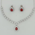 Load image into Gallery viewer, Elegant 925 Sterling Silver Necklace Set with Crystal Pendant &amp; Stud Earrings