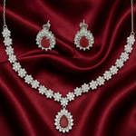 Load image into Gallery viewer, Elegant 925 Sterling Silver Necklace Set with Crystal Pendant &amp; Stud Earrings