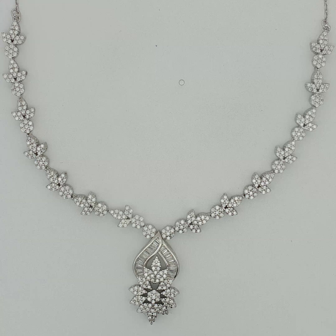Timeless 925 Silver Necklace & Earrings Set for Women