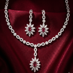 Load image into Gallery viewer, Elegant 925 Sterling Silver Necklace Set with Crystal Pendant &amp; Stud Earrings