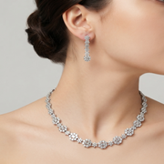 Premium 925 Silver Necklace & Earrings Set for Women