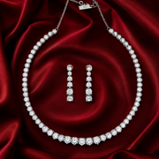 Premium 925 Silver Necklace & Earrings Set for Women
