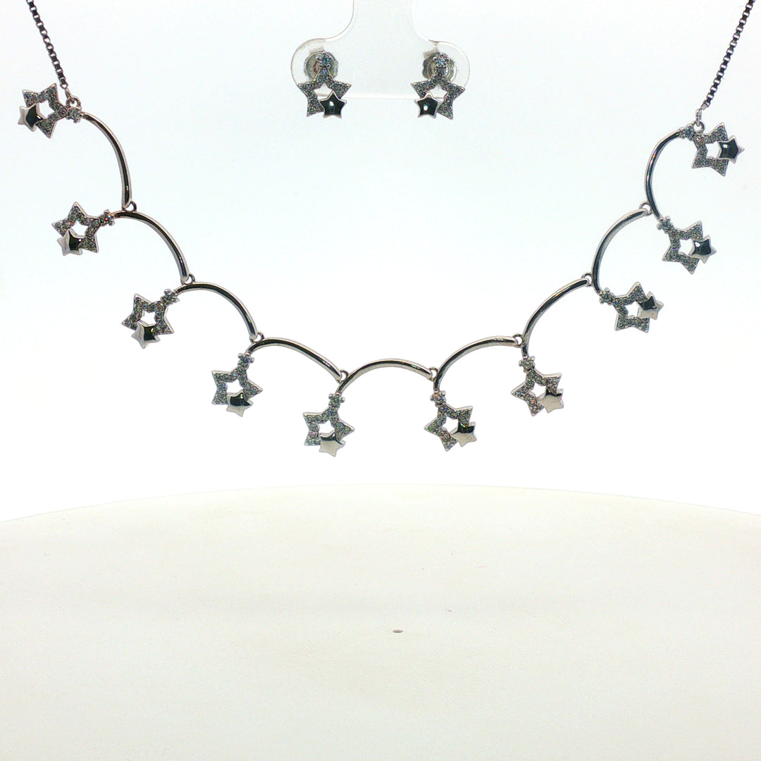 Premium 925 Silver Necklace & Earrings Set for Women