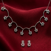 Premium 925 Silver Necklace & Earrings Set for Women